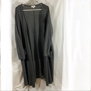 LuLaRoe Sarah Long Cardigan Sweater XL Gray Solid
